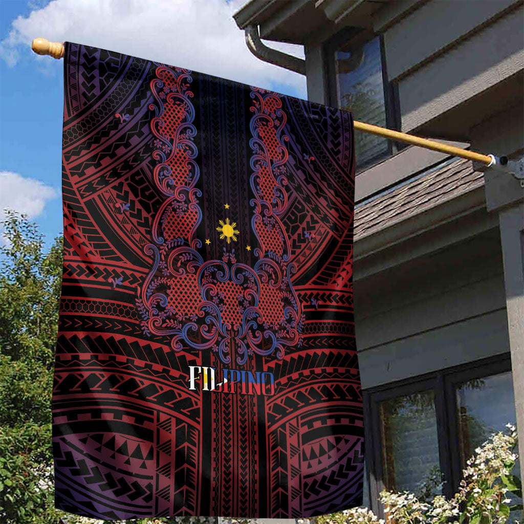 Filipino Barong Tagalog Inspired Garden Flag Mabuhay Philippines Festival Polynesian Pattern LT14 - Polynesian Pride