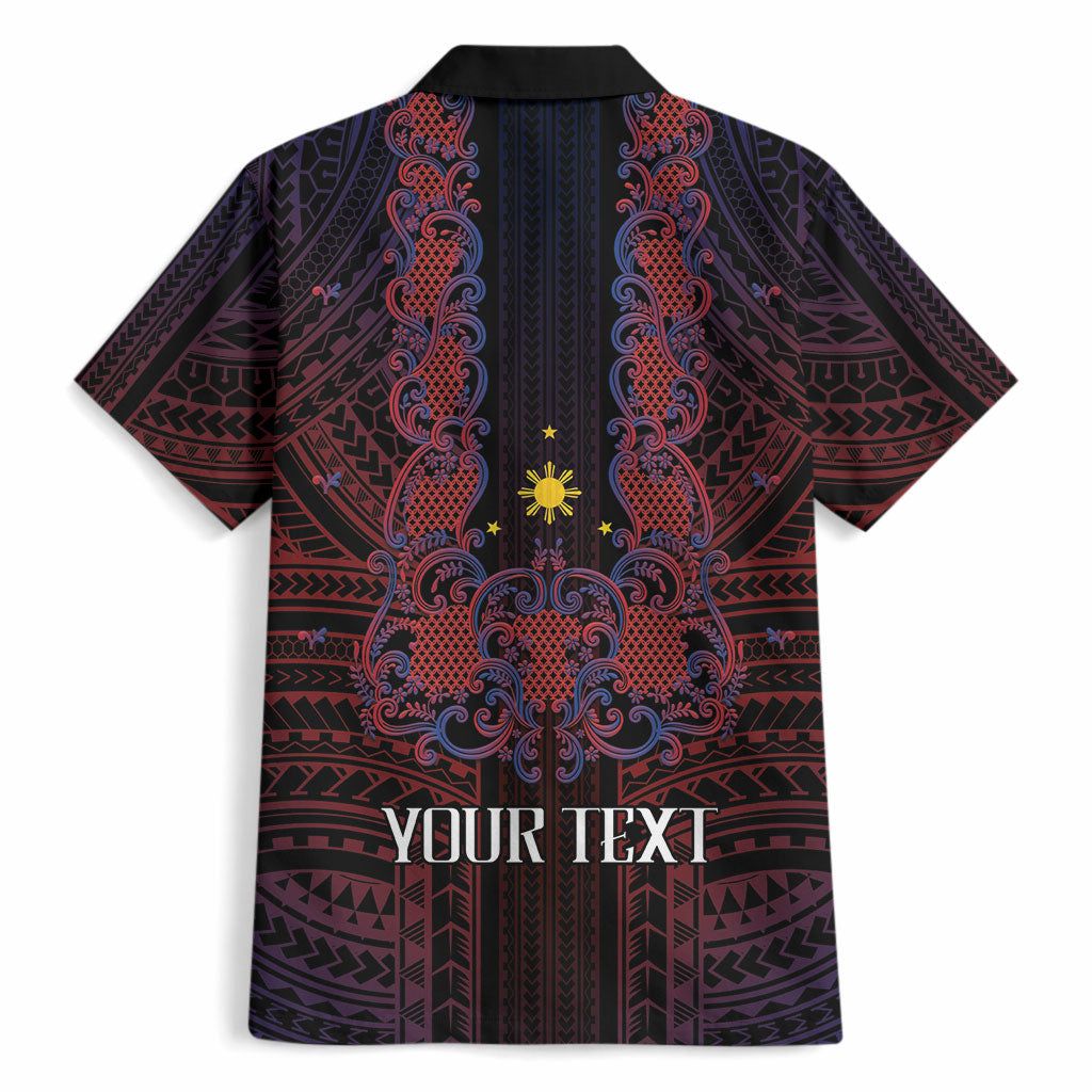 Filipino Barong Tagalog Inspired Personalised Hawaiian Shirt Mabuhay Philippines Festival Polynesian Pattern LT14 - Polynesian Pride