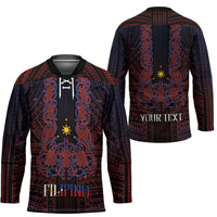 Filipino Barong Tagalog Inspired Personalised Hockey Jersey Mabuhay Philippines Festival Polynesian Pattern LT14 - Polynesian Pride