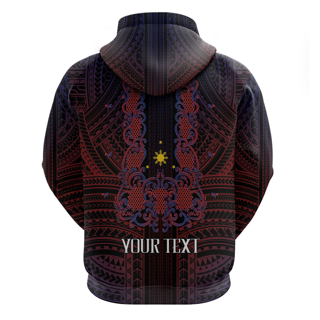 Filipino Barong Tagalog Inspired Personalised Hoodie Mabuhay Philippines Festival Polynesian Pattern LT14 - Polynesian Pride