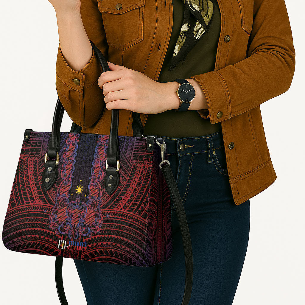 Filipino Barong Tagalog Inspired Leather Bag Mabuhay Philippines Festival Polynesian Pattern LT14 - Polynesian Pride