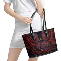 Filipino Barong Tagalog Inspired Leather Tote Bag Mabuhay Philippines Festival Polynesian Pattern LT14 - Polynesian Pride