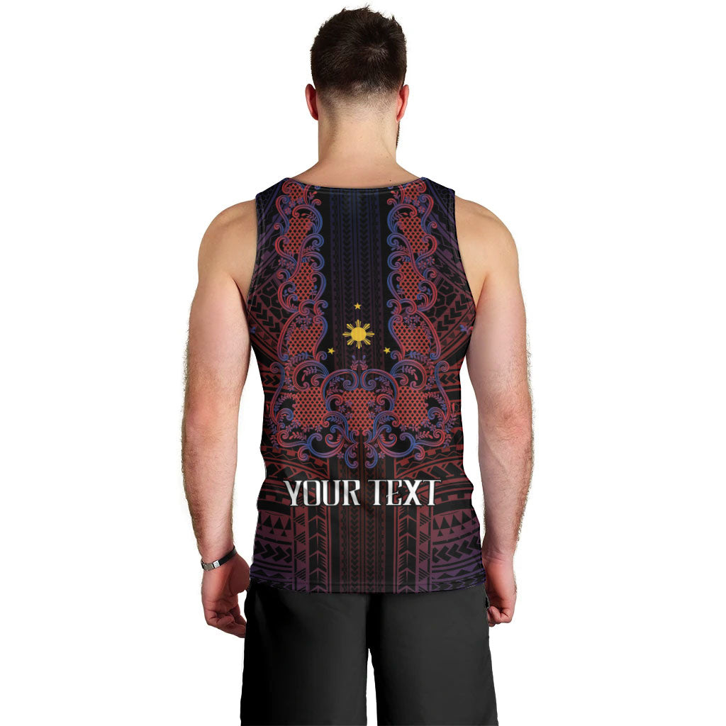 Filipino Barong Tagalog Inspired Personalised Men Tank Top Mabuhay Philippines Festival Polynesian Pattern LT14 - Polynesian Pride
