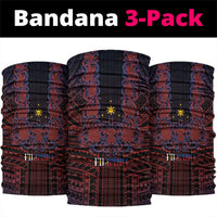 Filipino Barong Tagalog Inspired Neck Gaiter Mabuhay Philippines Festival Polynesian Pattern LT14 package One Size: 25*50cm Black - Polynesian Pride