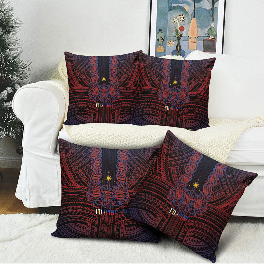 Filipino Barong Tagalog Inspired Pillow Cover Mabuhay Philippines Festival Polynesian Pattern LT14 - Polynesian Pride