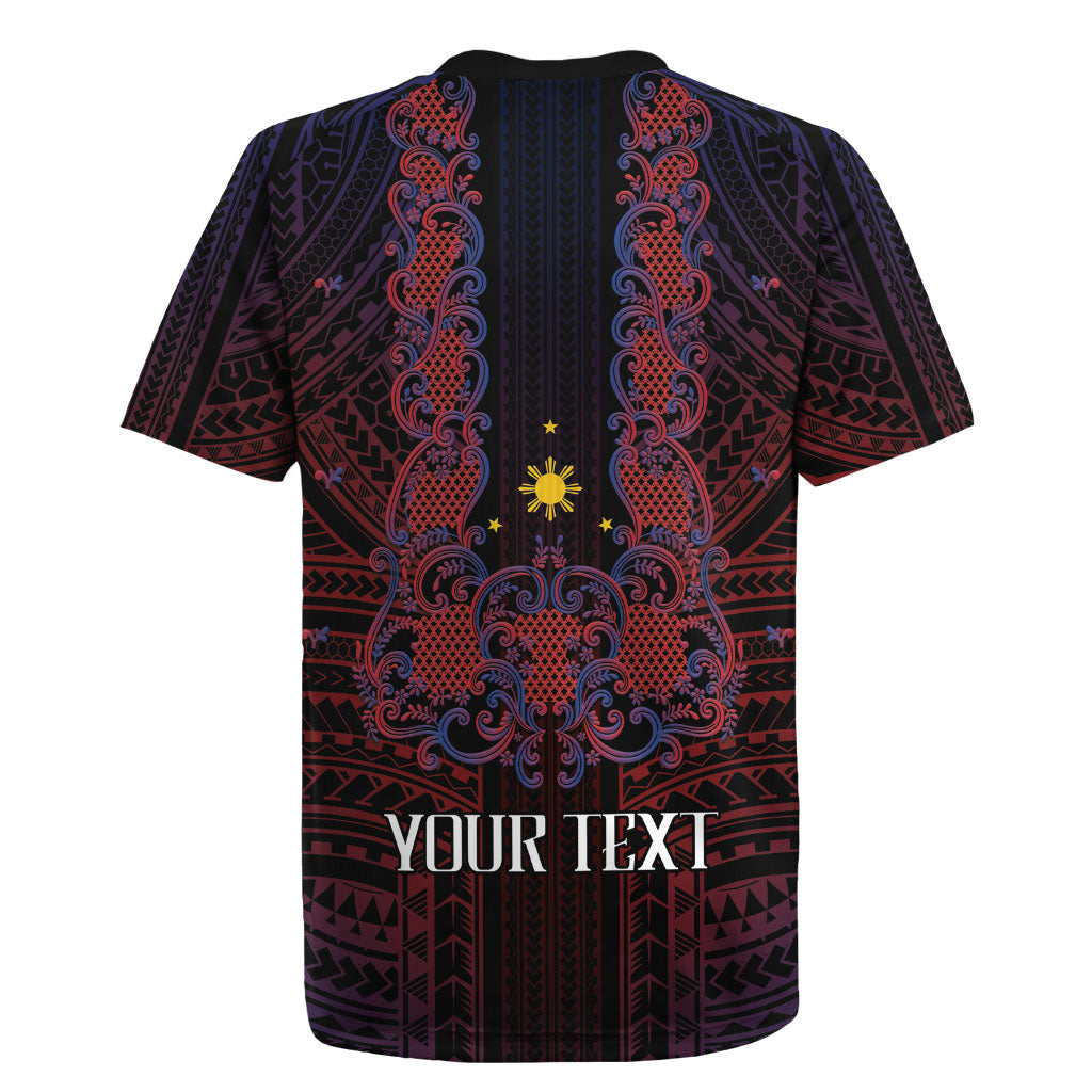 Filipino Barong Tagalog Inspired Personalised Rugby Jersey Mabuhay Philippines Festival Polynesian Pattern LT14 - Polynesian Pride