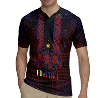 Filipino Barong Tagalog Inspired Personalised Rugby Jersey Mabuhay Philippines Festival Polynesian Pattern LT14 - Polynesian Pride