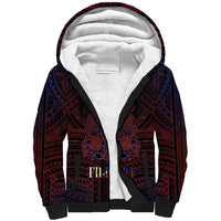 Filipino Barong Tagalog Inspired Personalised Sherpa Hoodie Mabuhay Philippines Festival Polynesian Pattern LT14 Unisex Black - Polynesian Pride