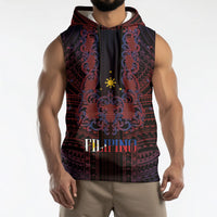 Filipino Barong Tagalog Inspired Personalised Sleeveless Hoodie Mabuhay Philippines Festival Polynesian Pattern LT14 - Polynesian Pride