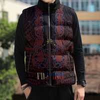 Filipino Barong Tagalog Inspired Personalised Sleeveless Puffer Jacket Mabuhay Philippines Festival Polynesian Pattern LT14 - Polynesian Pride