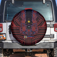Filipino Barong Tagalog Inspired Spare Tire Cover Mabuhay Philippines Festival Polynesian Pattern LT14 Black - Polynesian Pride