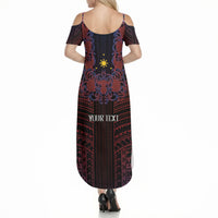 Filipino Barong Tagalog Inspired Personalised Summer Maxi Dress Mabuhay Philippines Festival Polynesian Pattern LT14 - Polynesian Pride