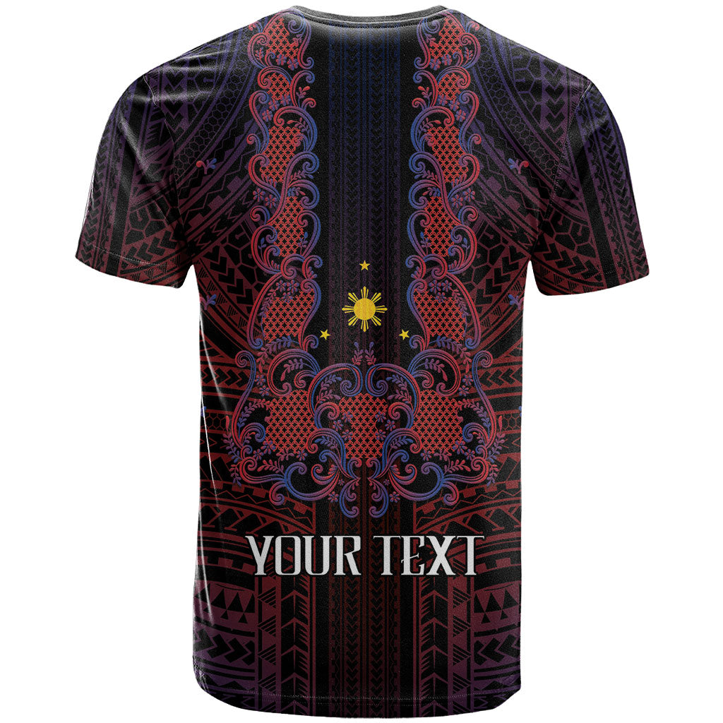 Filipino Barong Tagalog Inspired Personalised T Shirt Mabuhay Philippines Festival Polynesian Pattern LT14 - Polynesian Pride