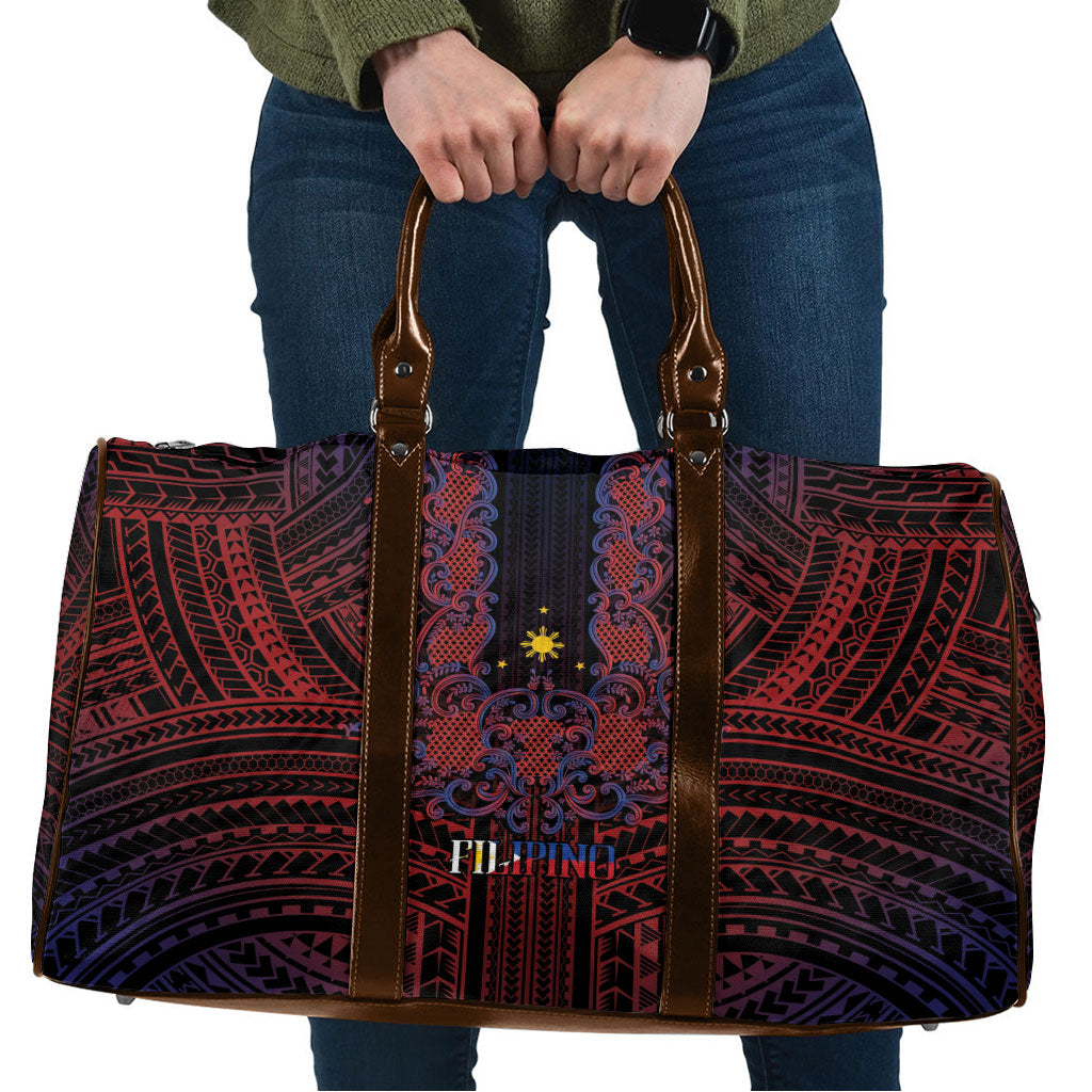 Filipino Barong Tagalog Inspired Travel Bag Mabuhay Philippines Festival Polynesian Pattern