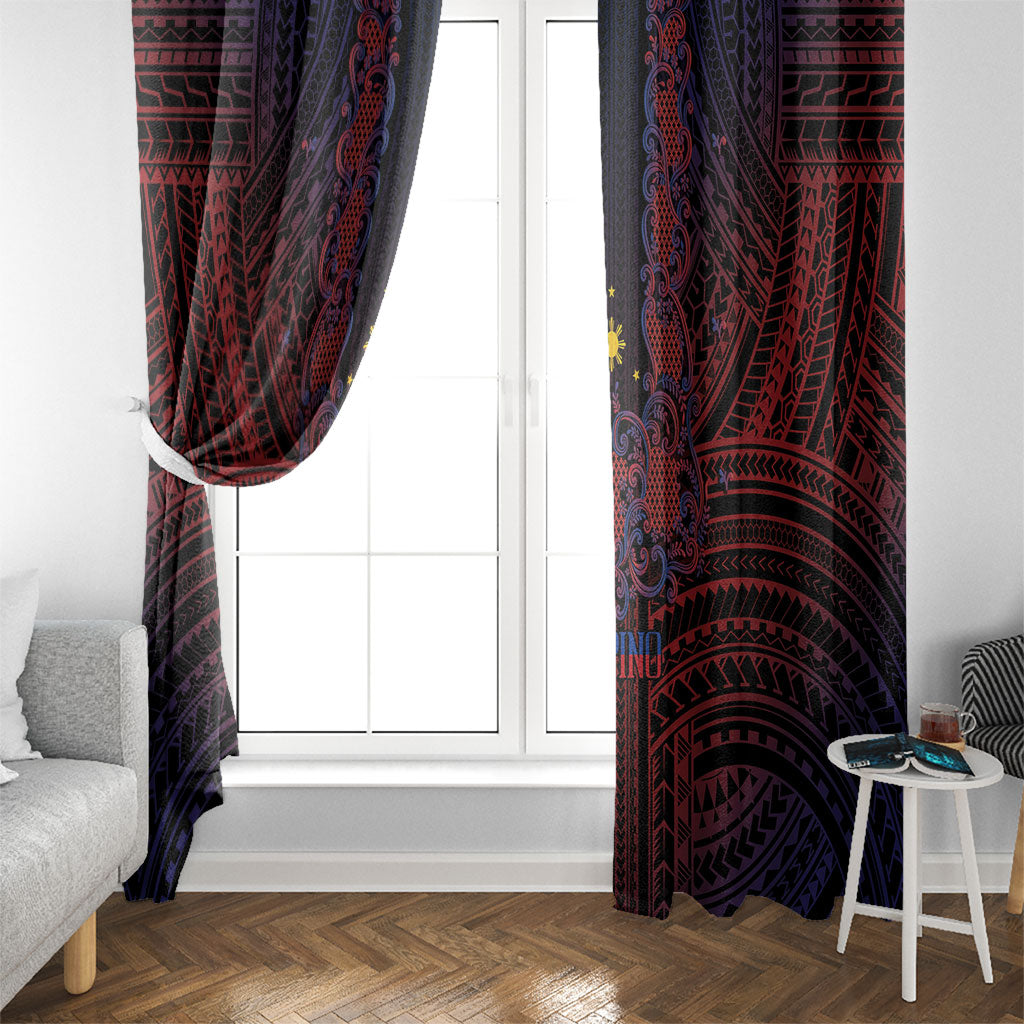 Filipino Barong Tagalog Inspired Window Curtain Mabuhay Philippines Festival Polynesian Pattern LT14 - Polynesian Pride