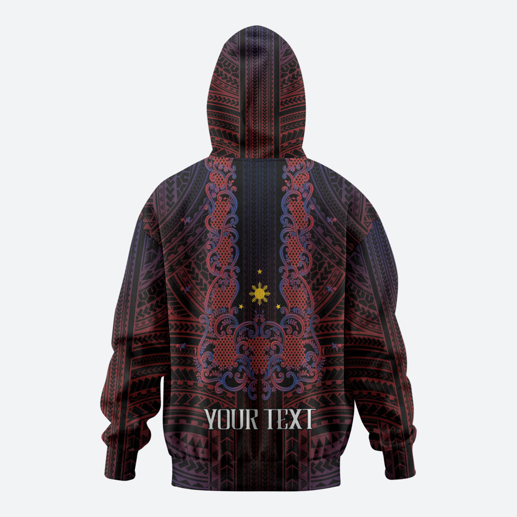 Filipino Barong Tagalog Inspired Personalised Zip Hoodie Mabuhay Philippines Festival Polynesian Pattern LT14 - Polynesian Pride