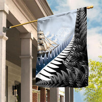 Personalised New Zealand Pakeha Garden Flag Kiwi Silver Fern and Sailing Ship Compass LT14 House Flag Blue - Polynesian Pride