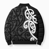 Lil Pakeha Lil Maori New Zealand Bomber Puffer Jacket Kiwi Proud Mangopare Pattern LT14 - Polynesian Pride