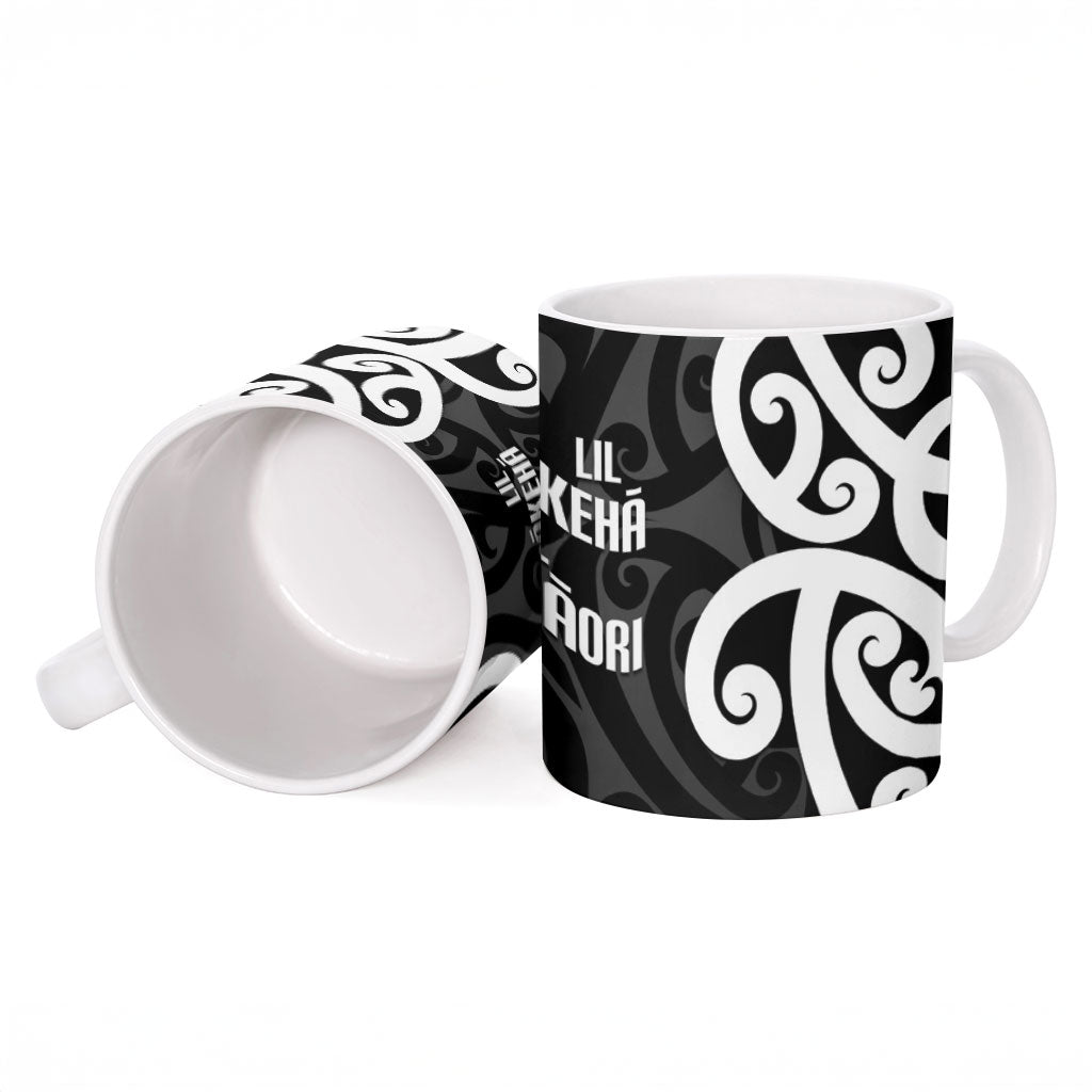 Lil Pakeha Lil Maori New Zealand Ceramic Mug Kiwi Proud Mangopare Pattern LT14 - Polynesian Pride