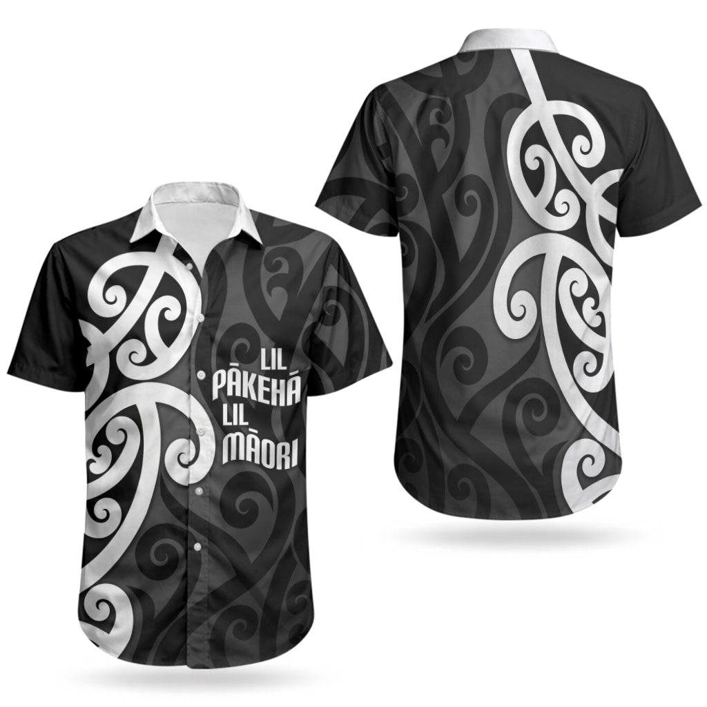 Lil Pakeha Lil Maori New Zealand Couples Matching Off Shoulder Maxi Dress and Hawaiian Shirt Kiwi Proud Mangopare Pattern LT14 - Polynesian Pride