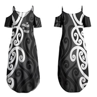Lil Pakeha Lil Maori New Zealand Couples Matching Summer Maxi Dress and Long Sleeve Button Shirt Kiwi Proud Mangopare Pattern LT14 - Polynesian Pride