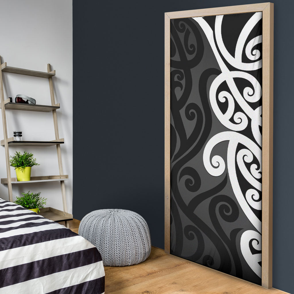 Lil Pakeha Lil Maori New Zealand Door Cover Kiwi Proud Mangopare Pattern LT14 - Polynesian Pride