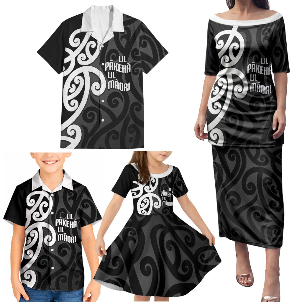 Lil Pakeha Lil Maori New Zealand Family Matching Puletasi and Hawaiian Shirt Kiwi Proud Mangopare Pattern LT14 - Polynesian Pride