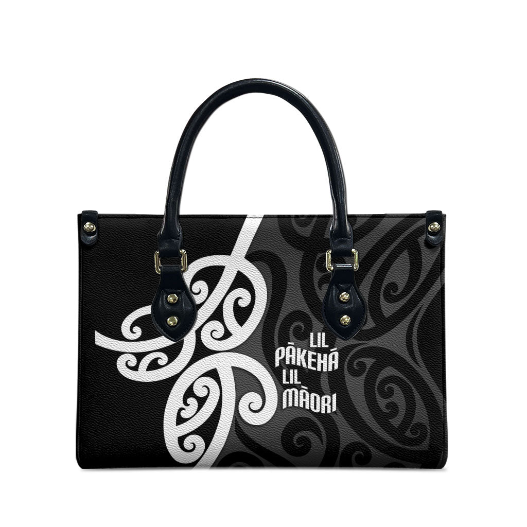 Lil Pakeha Lil Maori New Zealand Leather Bag Kiwi Proud Mangopare Pattern LT14 - Polynesian Pride