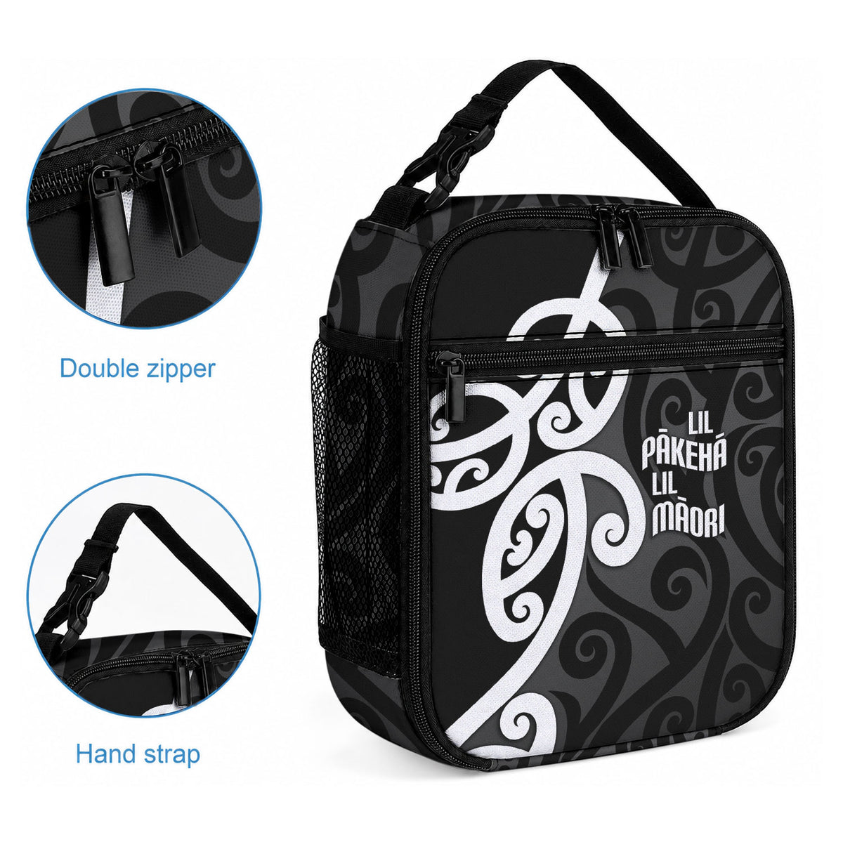 Lil Pakeha Lil Maori New Zealand Lunch Bag Kiwi Proud Mangopare Pattern