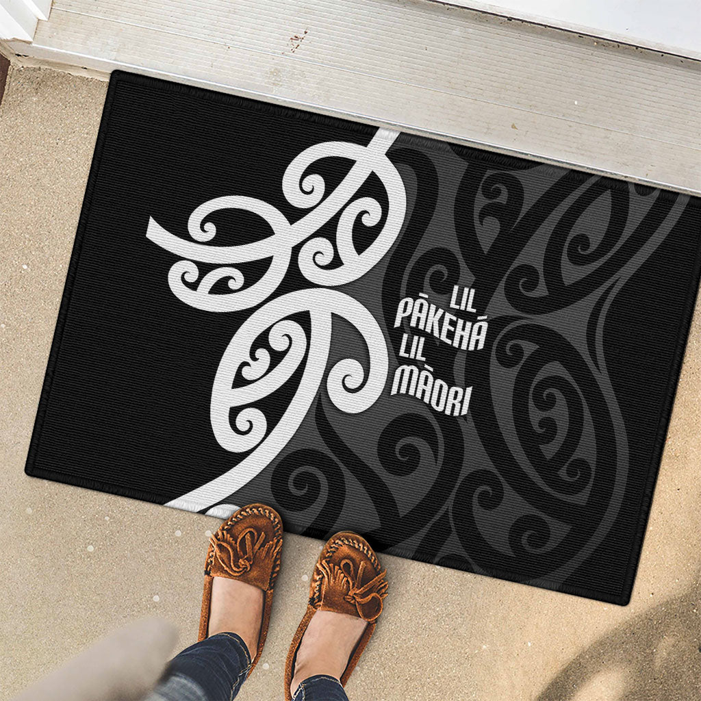 Lil Pakeha Lil Maori New Zealand Rubber Doormat Kiwi Proud Mangopare Pattern LT14 - Polynesian Pride