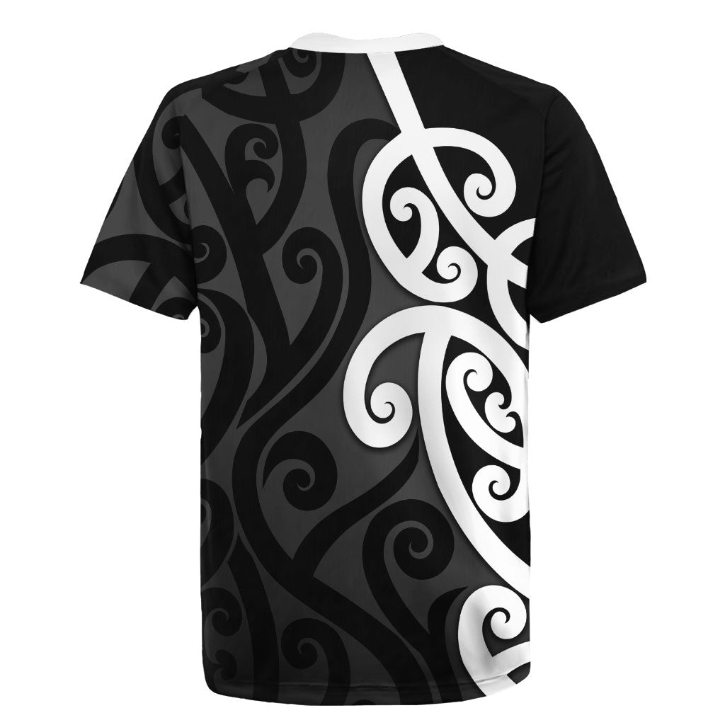 Lil Pakeha Lil Maori New Zealand Rugby Jersey Kiwi Proud Mangopare Pattern LT14 - Polynesian Pride