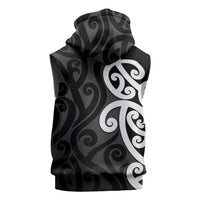 Lil Pakeha Lil Maori New Zealand Sleeveless Hoodie Kiwi Proud Mangopare Pattern LT14 - Polynesian Pride