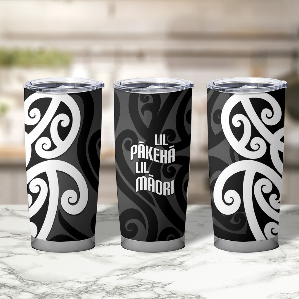Lil Pakeha Lil Maori New Zealand Tumbler Cup Kiwi Proud Mangopare Pattern LT14 - Polynesian Pride