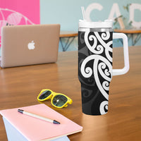 Lil Pakeha Lil Maori New Zealand Tumbler With Handle Kiwi Proud Mangopare Pattern LT14 - Polynesian Pride