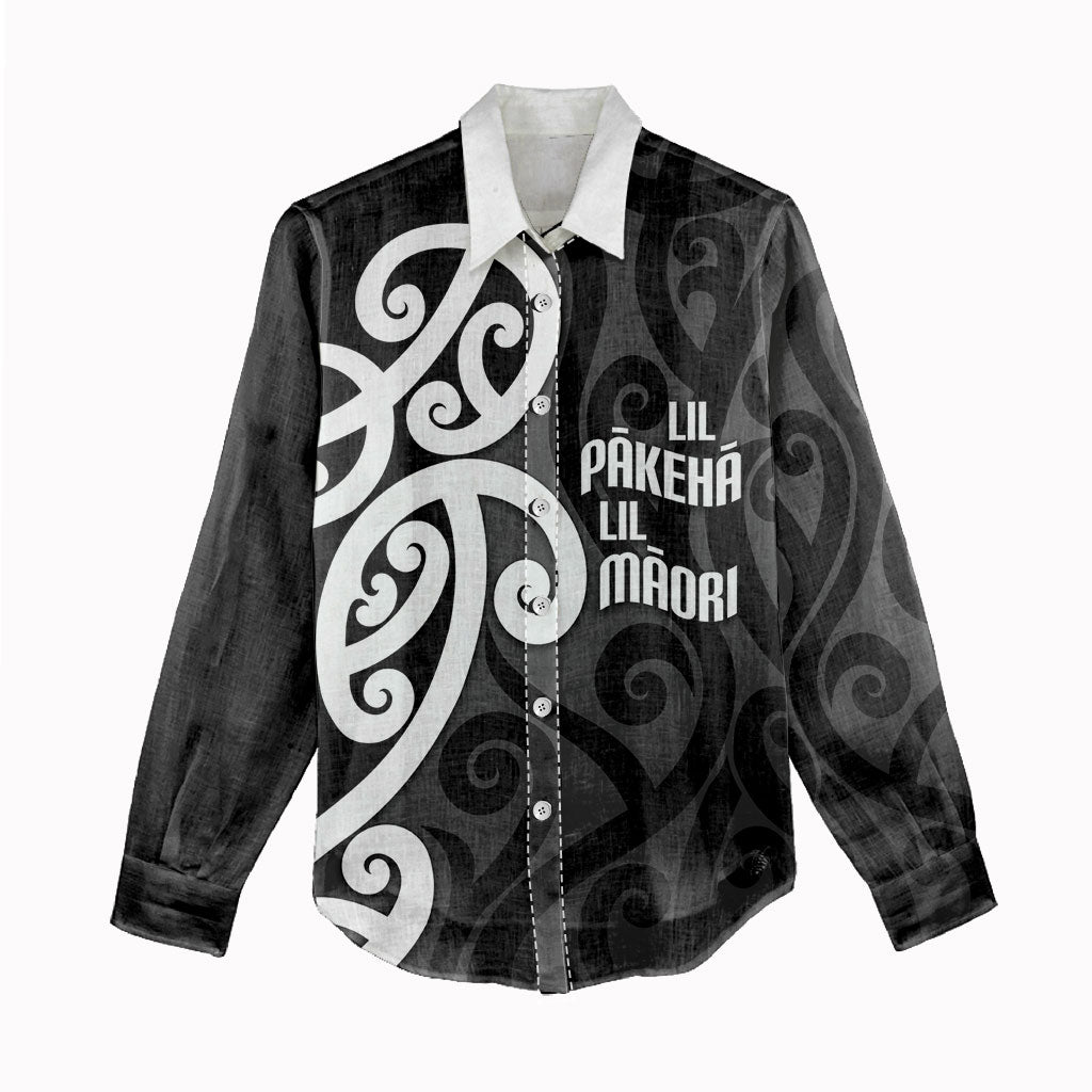 Lil Pakeha Lil Maori New Zealand Women Casual Shirt Kiwi Proud Mangopare Pattern LT14 - Polynesian Pride