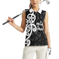 Lil Pakeha Lil Maori New Zealand Women Sleeveless Polo Shirt Kiwi Proud Mangopare Pattern LT14 - Polynesian Pride