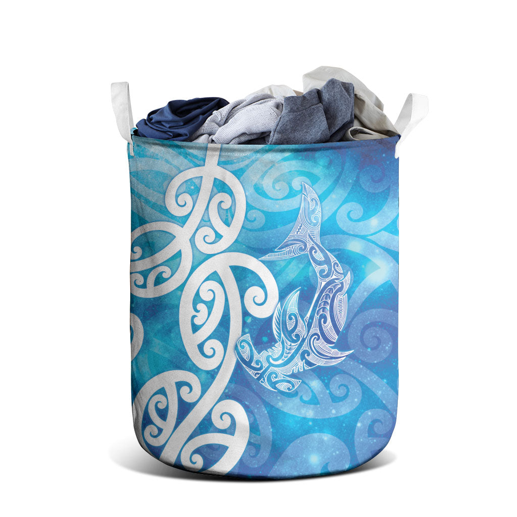 Hammerhead Shark Tattoo New Zealand Laundry Basket Maori Galaxy Mangopare Pattern LT14 - Polynesian Pride