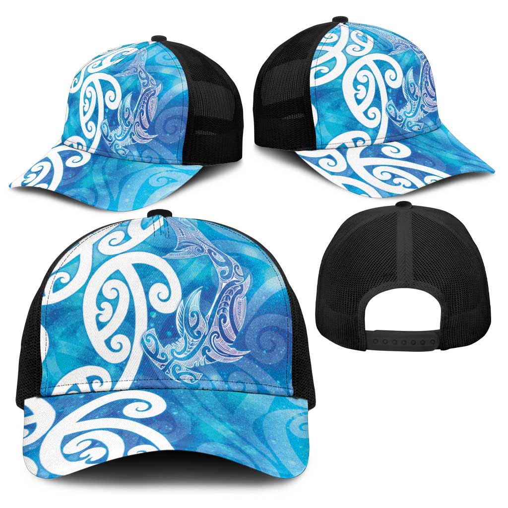Hammerhead Shark Tattoo New Zealand Baseball Net Cap Maori Galaxy Mangopare Pattern LT14 - Polynesian Pride