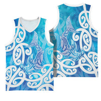 Hammerhead Shark Tattoo New Zealand Basketball Jersey Maori Galaxy Mangopare Pattern LT14 - Polynesian Pride