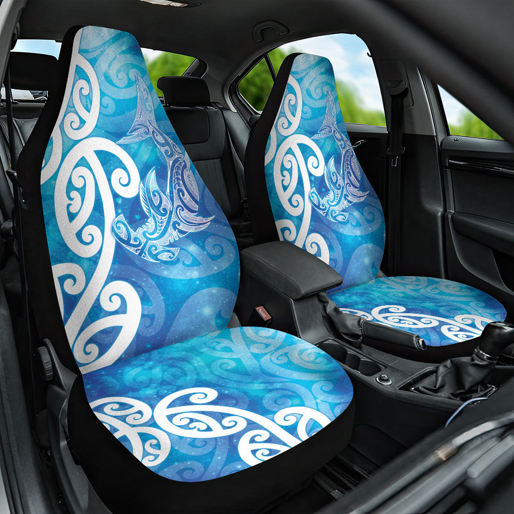 Hammerhead Shark Tattoo New Zealand Car Seat Cover Maori Galaxy Mangopare Pattern LT14 One Size Turquoise - Polynesian Pride