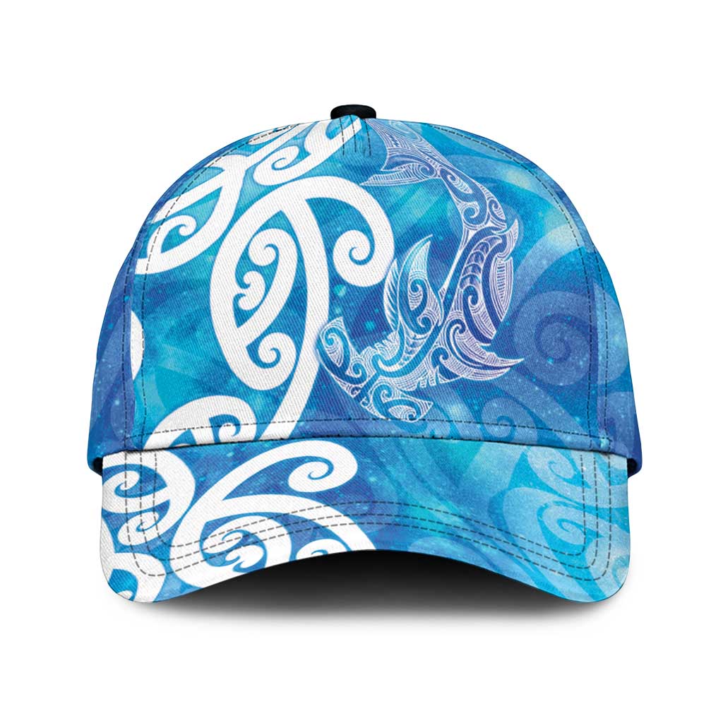 Hammerhead Shark Tattoo New Zealand Classic Cap Maori Galaxy Mangopare Pattern LT14 Universal Fit Turquoise - Polynesian Pride