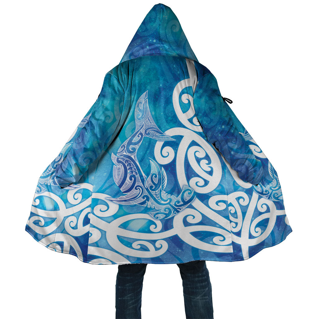 Hammerhead Shark Tattoo New Zealand Cloak Maori Galaxy Mangopare Pattern LT14 Unisex Turquoise - Polynesian Pride