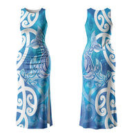 Hammerhead Shark Tattoo New Zealand Couples Matching Tank Maxi Dress and Long Sleeve Button Shirt Maori Galaxy Mangopare Pattern LT14 - Polynesian Pride