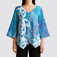 Hammerhead Shark Tattoo New Zealand Kimono Sleeve Blouse Maori Galaxy Mangopare Pattern LT14 - Polynesian Pride