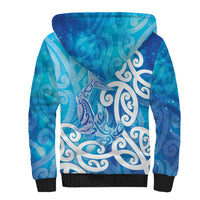 Hammerhead Shark Tattoo New Zealand Sherpa Hoodie Maori Galaxy Mangopare Pattern LT14 - Polynesian Pride