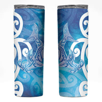 Hammerhead Shark Tattoo New Zealand Skinny Tumbler Maori Galaxy Mangopare Pattern LT14 Turquoise - Polynesian Pride