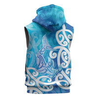 Hammerhead Shark Tattoo New Zealand Sleeveless Zip Hoodie Maori Galaxy Mangopare Pattern LT14 - Polynesian Pride