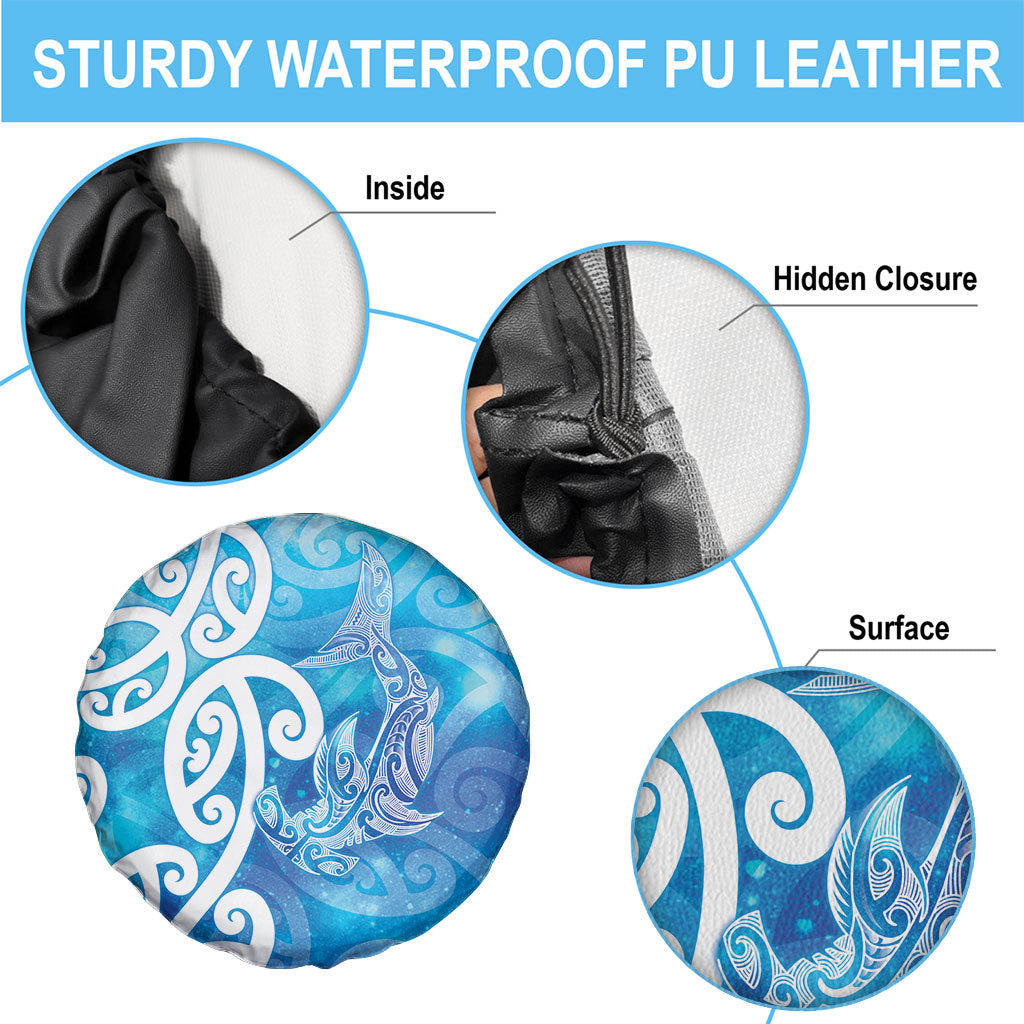Hammerhead Shark Tattoo New Zealand Spare Tire Cover Maori Galaxy Mangopare Pattern LT14 - Polynesian Pride