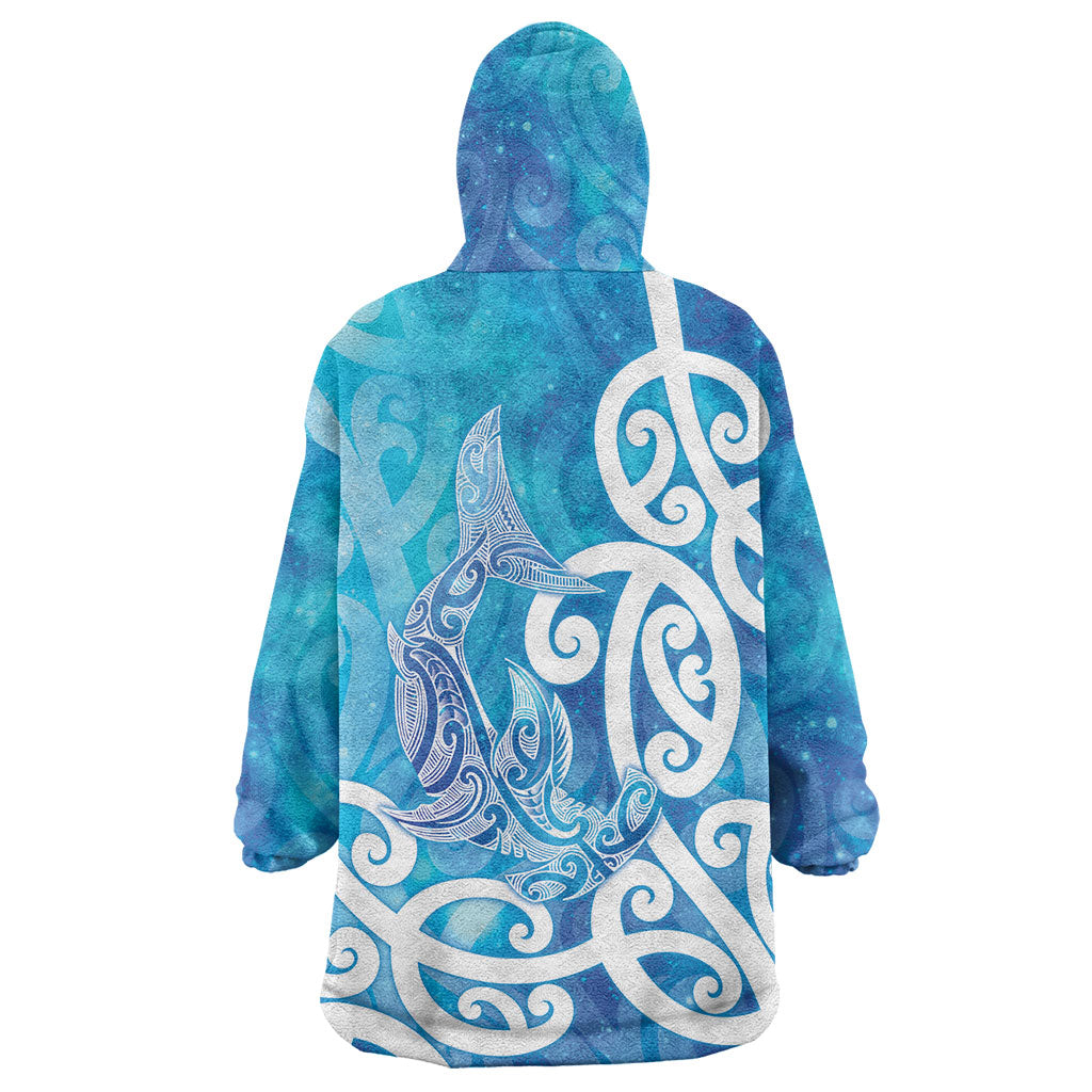 Hammerhead Shark Tattoo New Zealand Wearable Blanket Hoodie Maori Galaxy Mangopare Pattern LT14 - Polynesian Pride