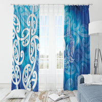 Hammerhead Shark Tattoo New Zealand Window Curtain Maori Galaxy Mangopare Pattern LT14 - Polynesian Pride